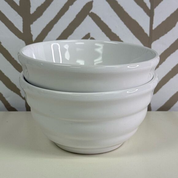 Made in Portugal for Over and Back White Ceramic Bowls Set of 2 - Picture 2 of 4
